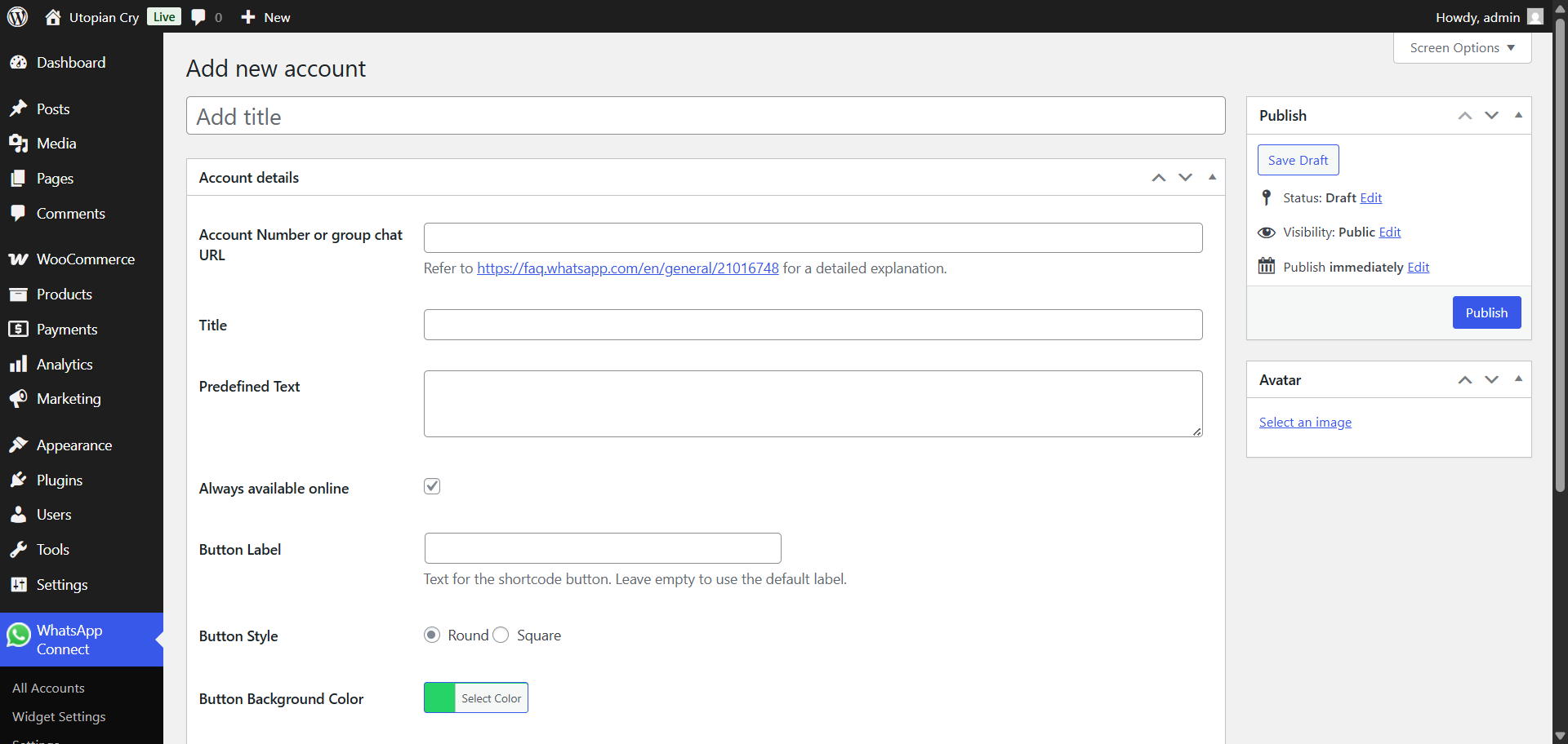 Account & Display Settings