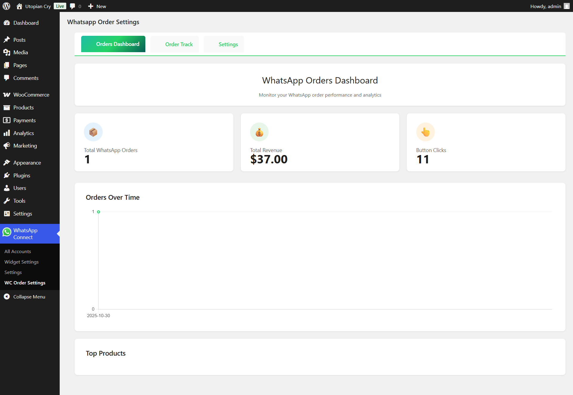 WhatsApp Orders Dashboard